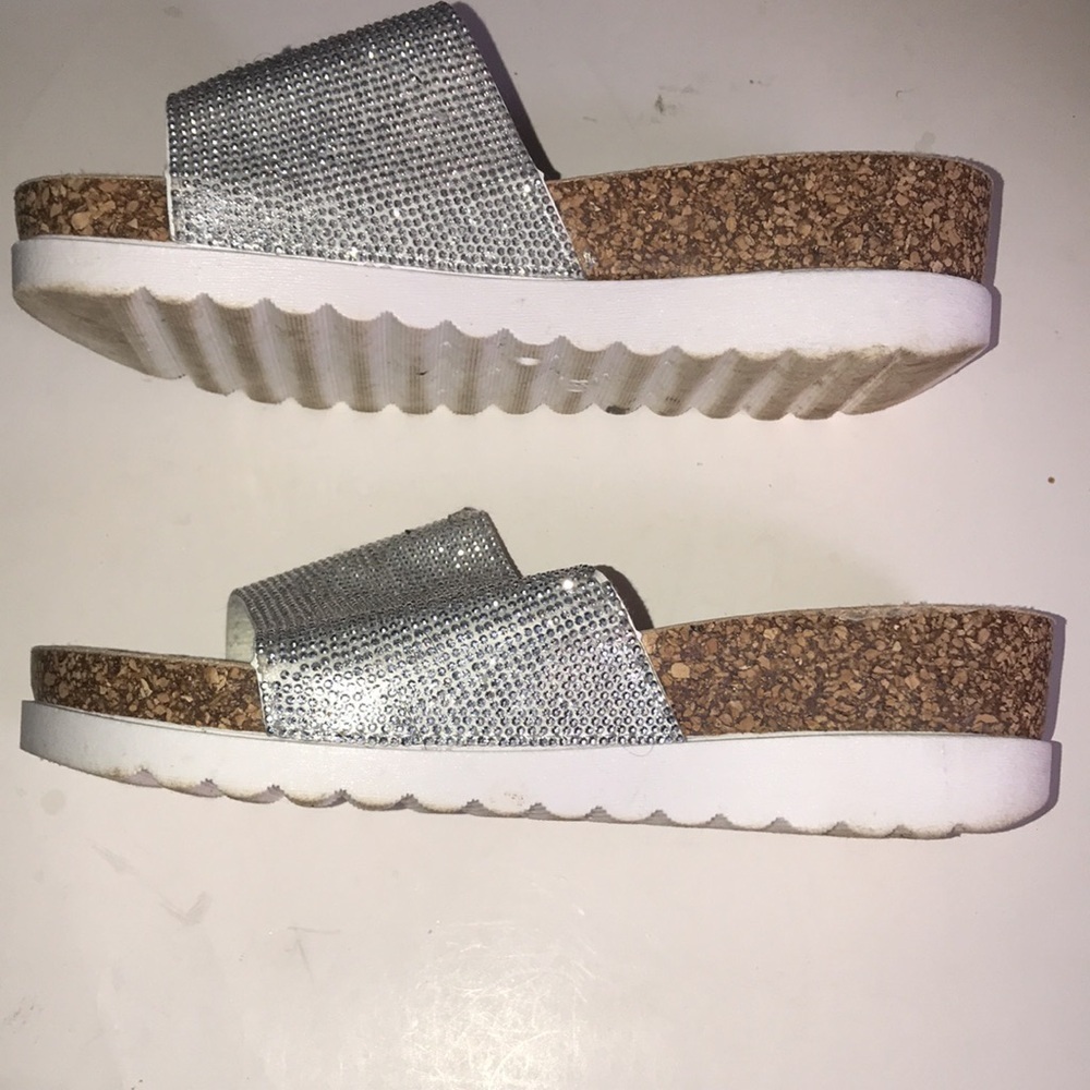 Women's Rhinestone Slide Sandals - Picture 7 of 12